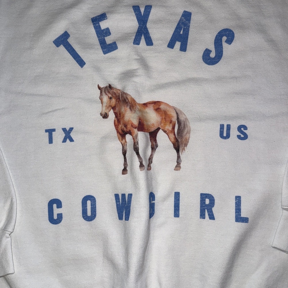 Supermrkt Women Pullover Sweatshirt Women's Size S/M Texas Cowgirl Horse Graphic
